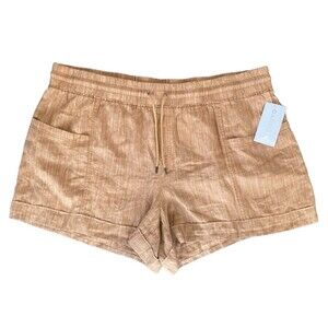 Athleta Cabo Linen Textured 4” Short Size 26 Sienna Brown‎